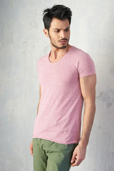 Světle fialové melanžové pánské tričko FPrice