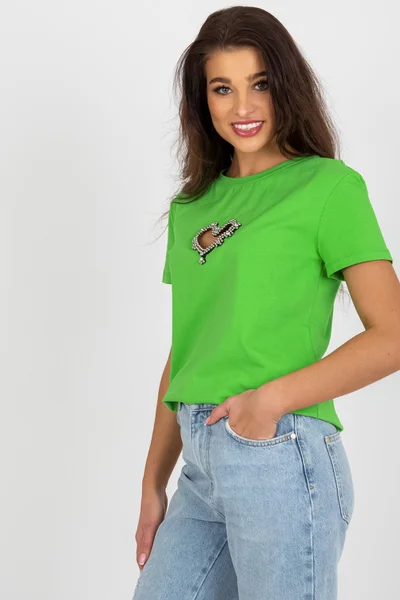 Zelené dámské tričko s logem FPrice - FA TS