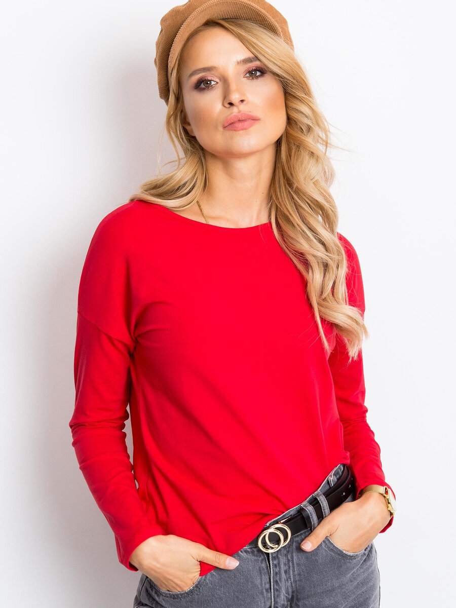 Červená dámská halenka s dlouhými rukávy FPrice, XL i523_2016102406273