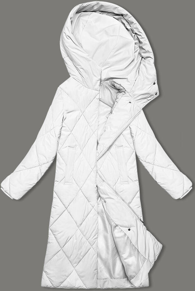 Zimní dámská bílá bunda s kapucí JStyle Luxoria, biały S (36) i392_22884-46