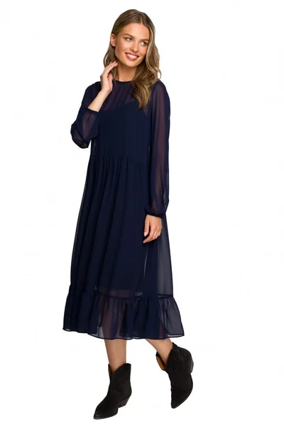 Dámské 27N57 Šifonové šaty s volánem Style