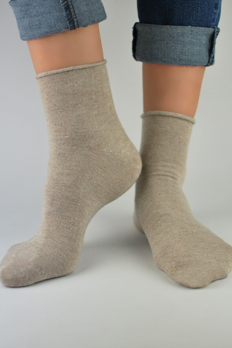Dámské ponožky s třpytivou nití bez lemu - lurexové od Noviti, Růžová 35-38 i170_SB022-W-01-035038