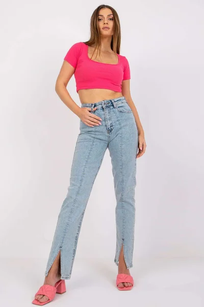 Letní crop top tričko Rue Paris s hlubokým výstřihem