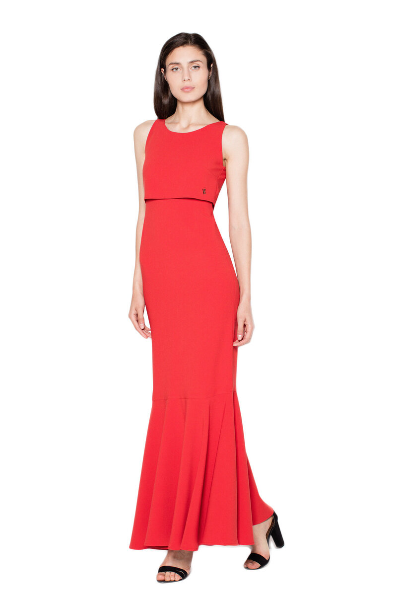 Dámské šaty dlouhé K4TL2 červené - Venaton, červená 40/L i10_P61290_1:19_2:832_