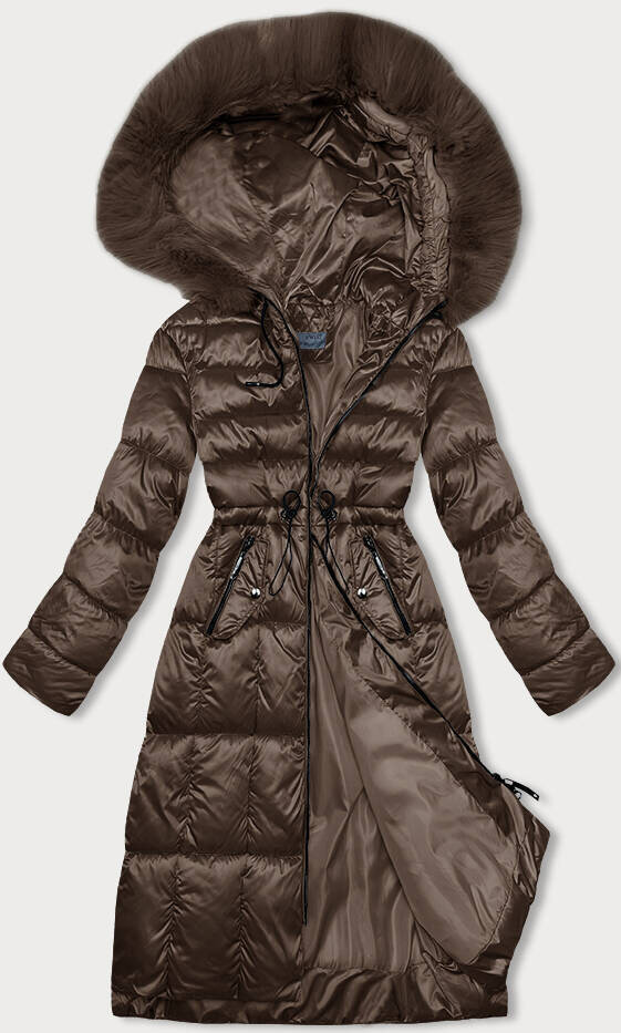 Kapsa na zimu - Hnědá dámská péřová bunda SWEST, odcienie brązu XXL (44) i392_22908-48
