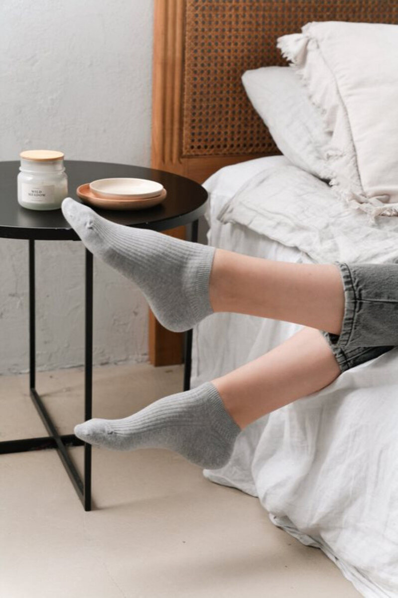Komfortní pruhované dámské ponožky Steven, MELANŽOVÁ SVĚTLE ŠEDÁ 35-37 i170_MN008137D