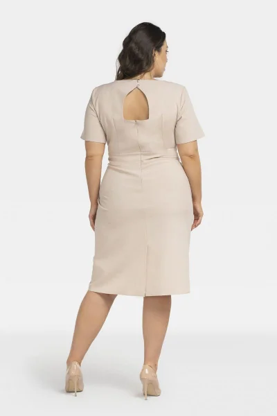 Elegantní tužkové šaty s výstřihem pro dámy plus size Karko