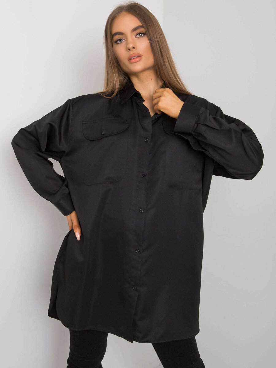 Černá bavlněná dámská košile FPrice, jedna velikost i523_2016103055395