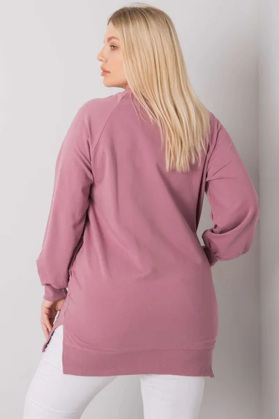 Dámská špinavě růžová bavlněná mikina pro ženy plus size FPrice