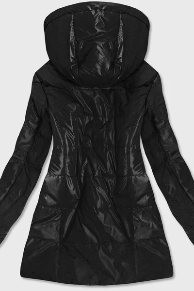 Černá bunda pro ženy s barevnou kapucí 5M486O ROSSE LINE