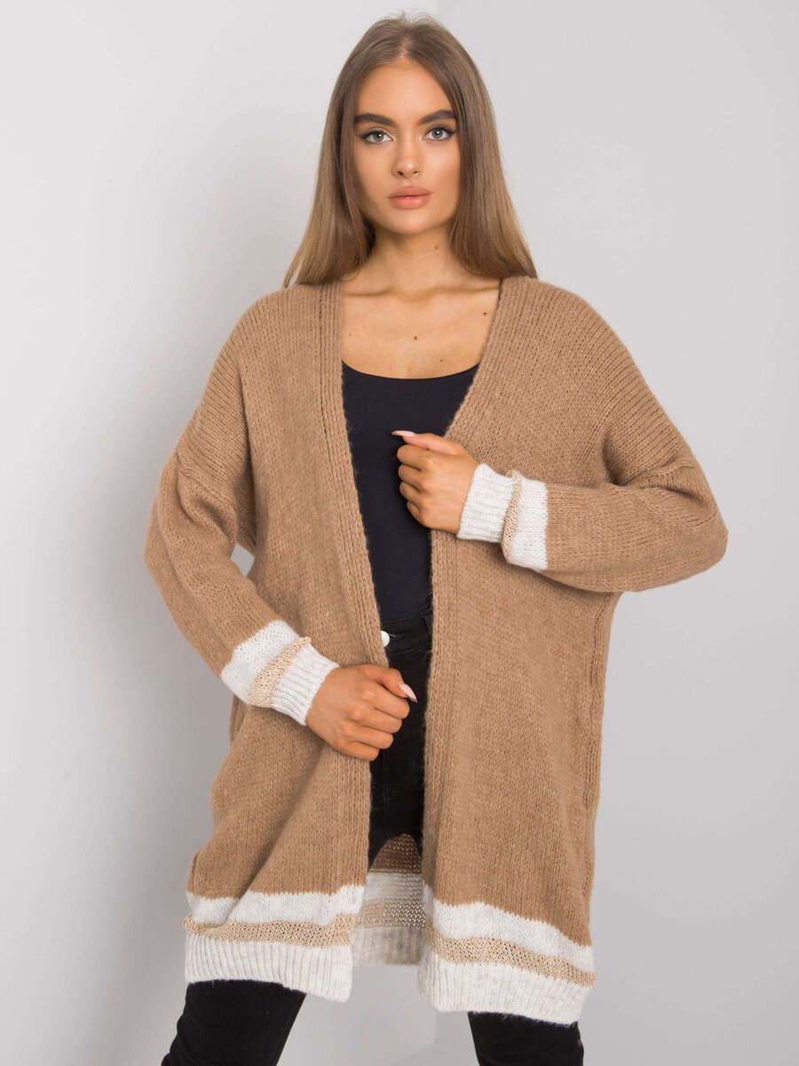 Dámský OCH BELLA Velbloudí pletený svetr FPrice, jedna velikost i523_2016103069415