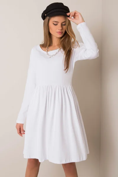 RUE PARIS Bílé melanžové šaty FPrice