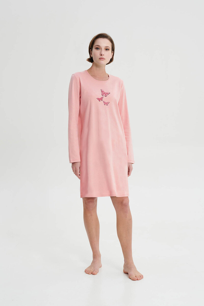Večerní pohodlná košile s dlouhým rukávem - Slunečná noc, pink blush XL i512_19513_249_5