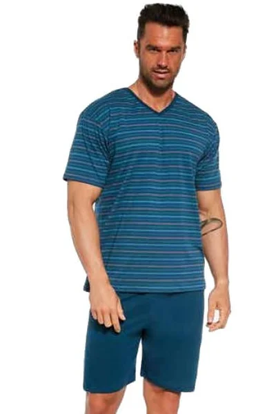 Mužská Pohodlná Pijama Cornette Pruhované Tričko a Kalhoty