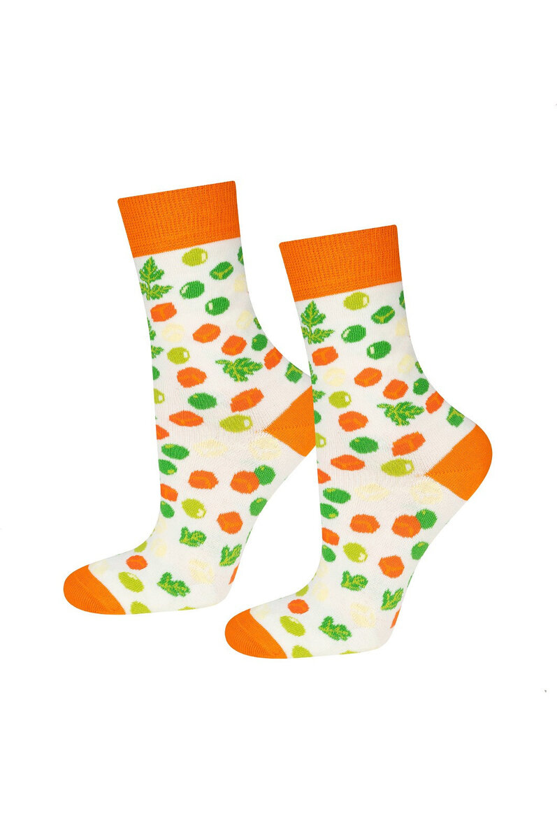 Dámské ponožky Zeleninový salát - Soxo, žlutá s potiskem 35-40 i10_P50807_1:1924_2:520_