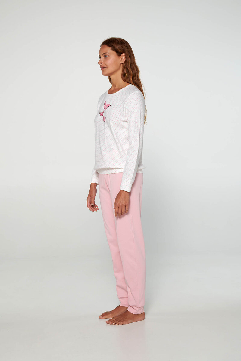 Růžové pohodlné pyžamo pro ženy s dlouhým rukávem, pink blush XS i512_19510_249_1