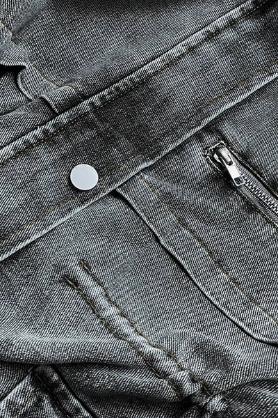 Kožešinová dámská džínová bunda s kapucí