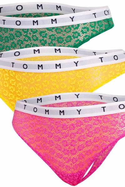 Tommy Hilfiger Tanga 3Pack - Žlutá/Zelená/Růžová