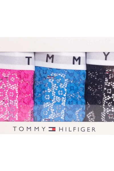 Tommy Hilfiger 3pack dámská tanga černá/růžová/modrá