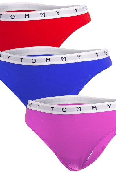 Tommy Hilfiger 3ks Dámské Tanga Červená/Růžová/Modrá