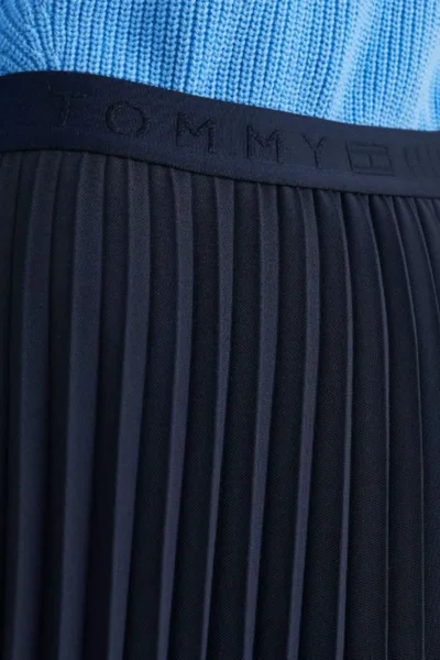 Modrá Midi Sukně s Plisovaným Efektem od Tommy Hilfiger