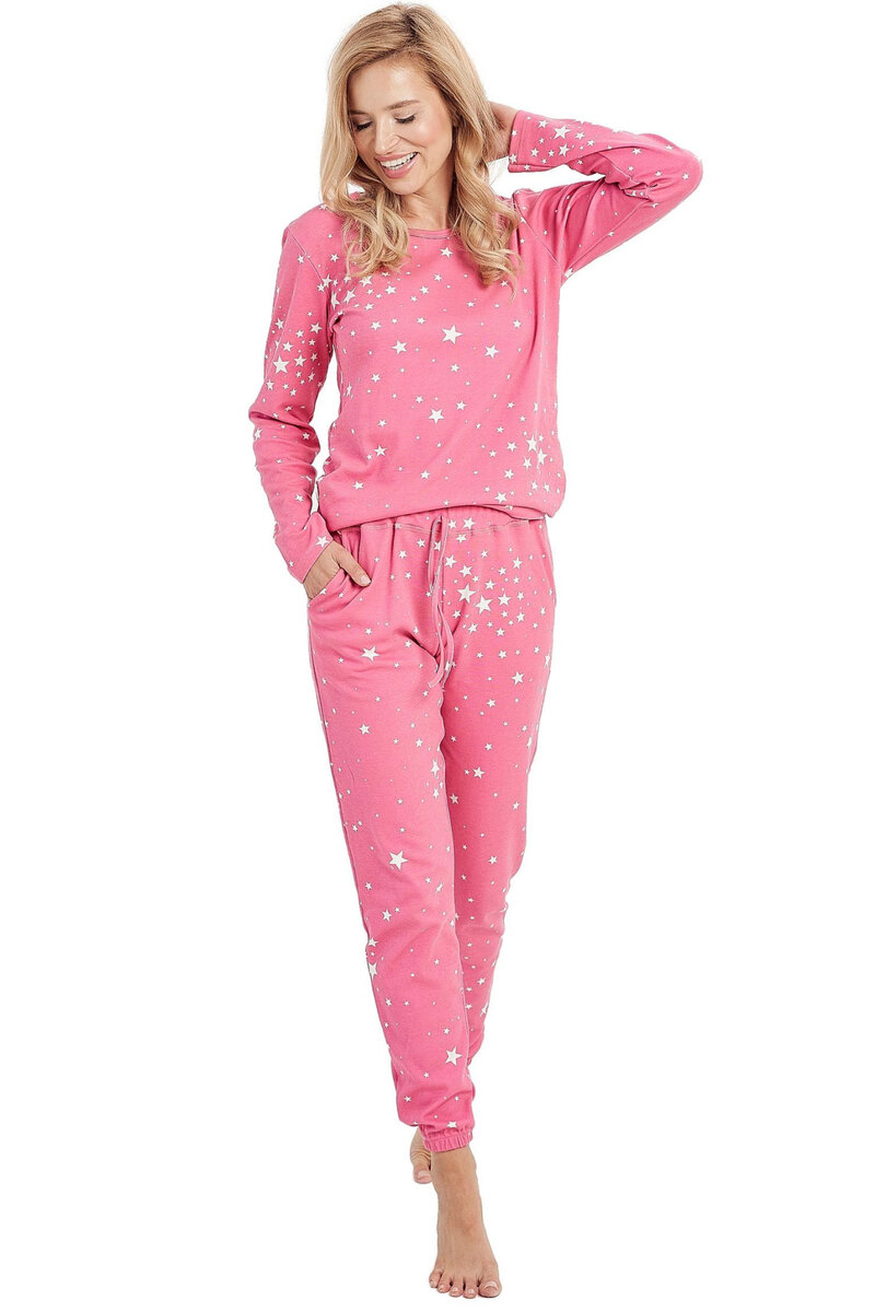 Růžové hvězdnaté pyžamo pro ženy Eryka Taro, Růžová L i41_9999932318_2:růžová_3:L_