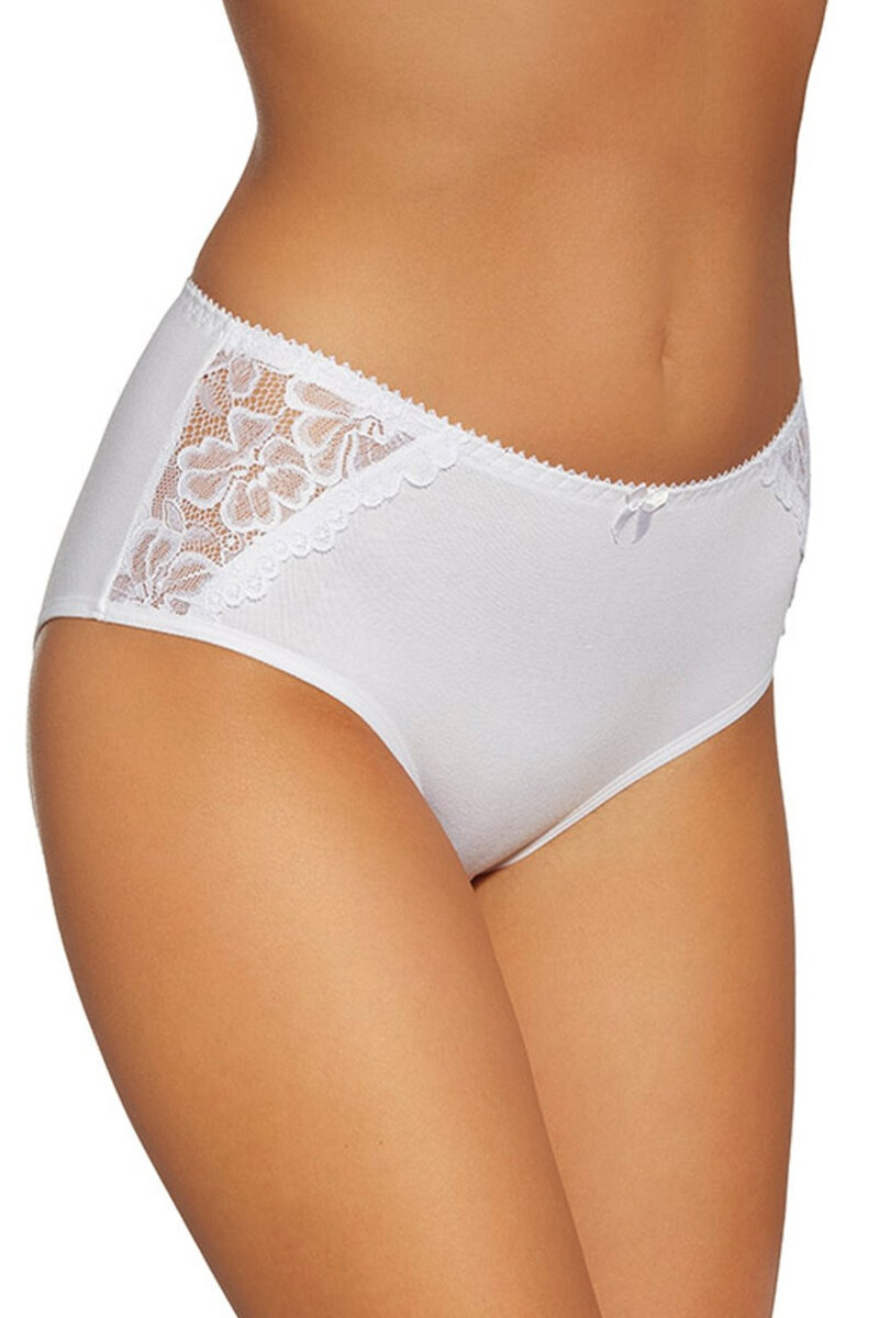 Dámské klasické kalhotky s květinovou krajkou - Gabidar, Bílá XL i41_78757_2:bílá_3:XL_