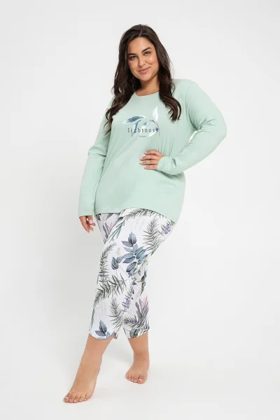 Květinové síťované pyžamo pro dámy Taro Minty XL-3XL