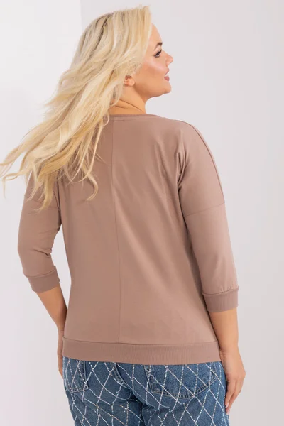 Tisknutá dámská halenka plus size s rukávem Fashionhunters