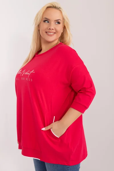 Červená volná halenka plus size Fashionhunters