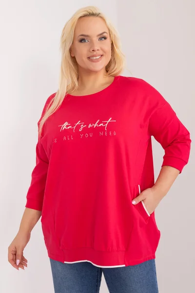 Červená volná halenka plus size Fashionhunters