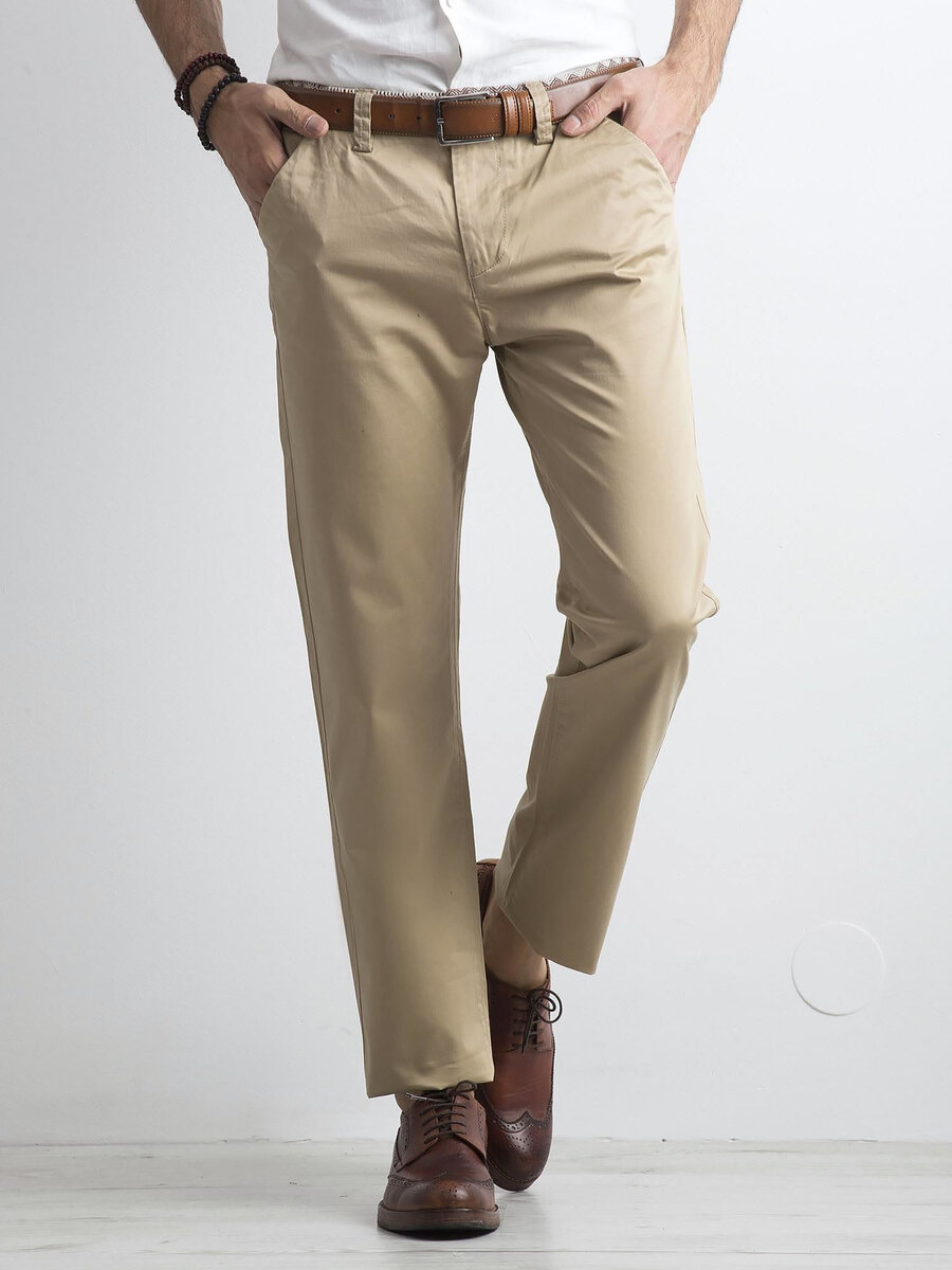 Pánské klasické béžové kalhoty FPrice, 30 i523_2016102044987