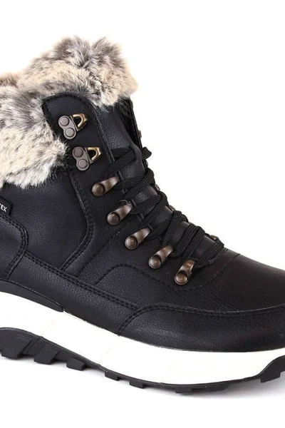 Zimní dámské kožené boty Rieker W black s nepromokavou membránou