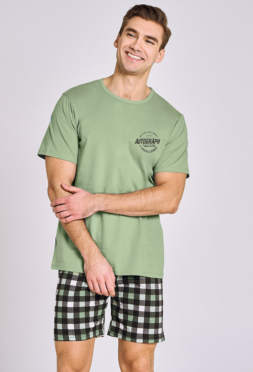 Mužské letní pyžamo Olivový Sen M-2XL, olivový M i384_23418654