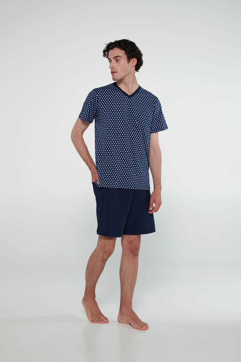 Krátkorukávové pyžamo pro muže Vamp Modrá, blue XL i512_20672_180_5