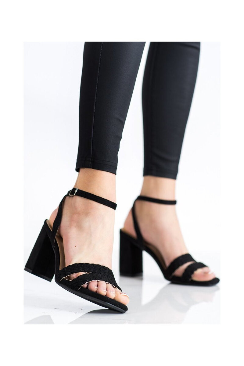 Dámské semišové sandálky na širokém podpatku 5LRIH - Kylie crazy Gemini, černá 39 i10_P49727_1:2013_2:460_