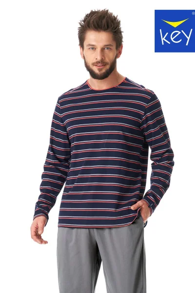 Mužská pruhovaná pyžama Key Comfort M-2XL