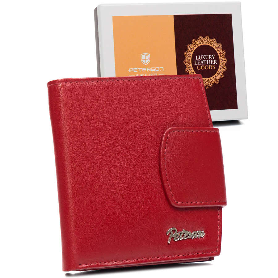 Červená kožená dámská peněženka s RFID Protect, jedna velikost i523_5903051184239