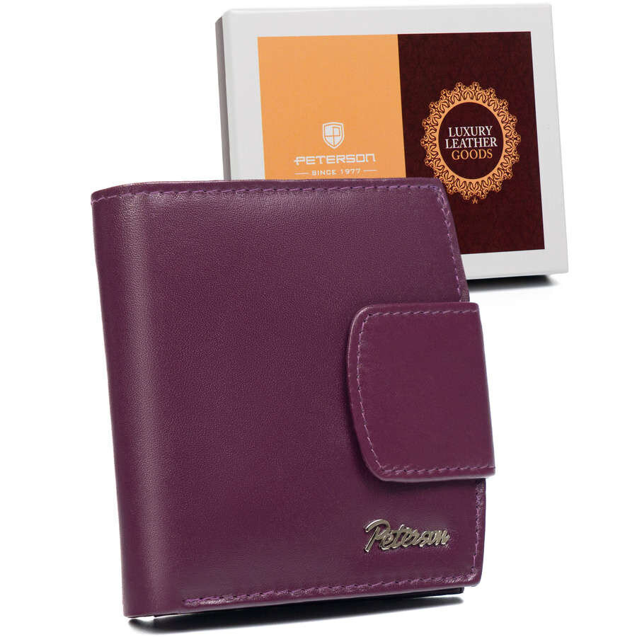 Kožená dámská peněženka s RFID Protect tmavě fialová, jedna velikost i523_5903051184185