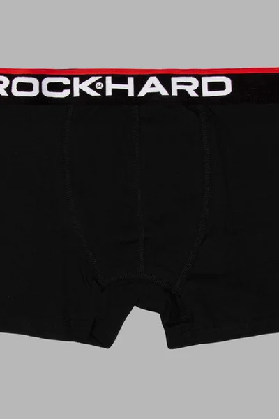 ROCK HARD Pánské černé bavlněné boxerky s designovou gumou