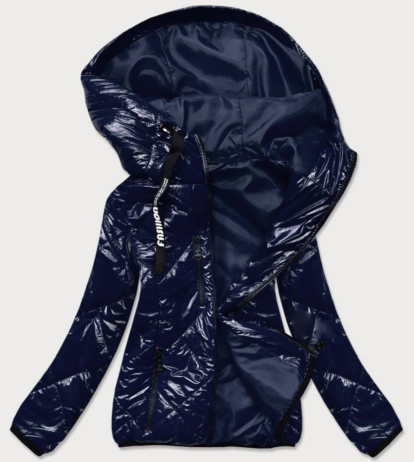Dámská tmavě modrá prošívaná bunda s kapucí 26X59 SWEST, odcienie niebieskiego XXL (44) i392_17702-48