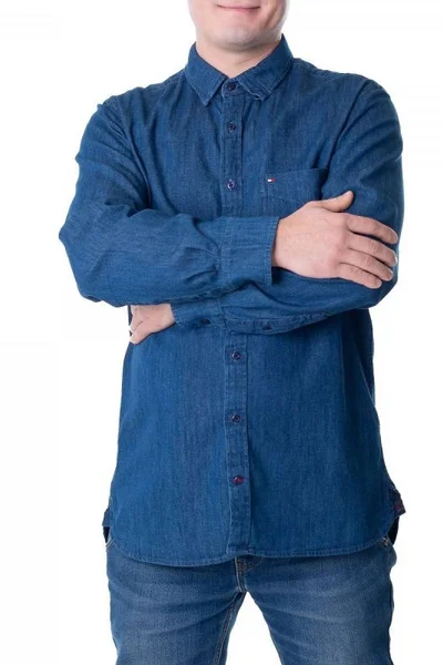 Modrá pánská džínová košile Tommy Hilfiger M