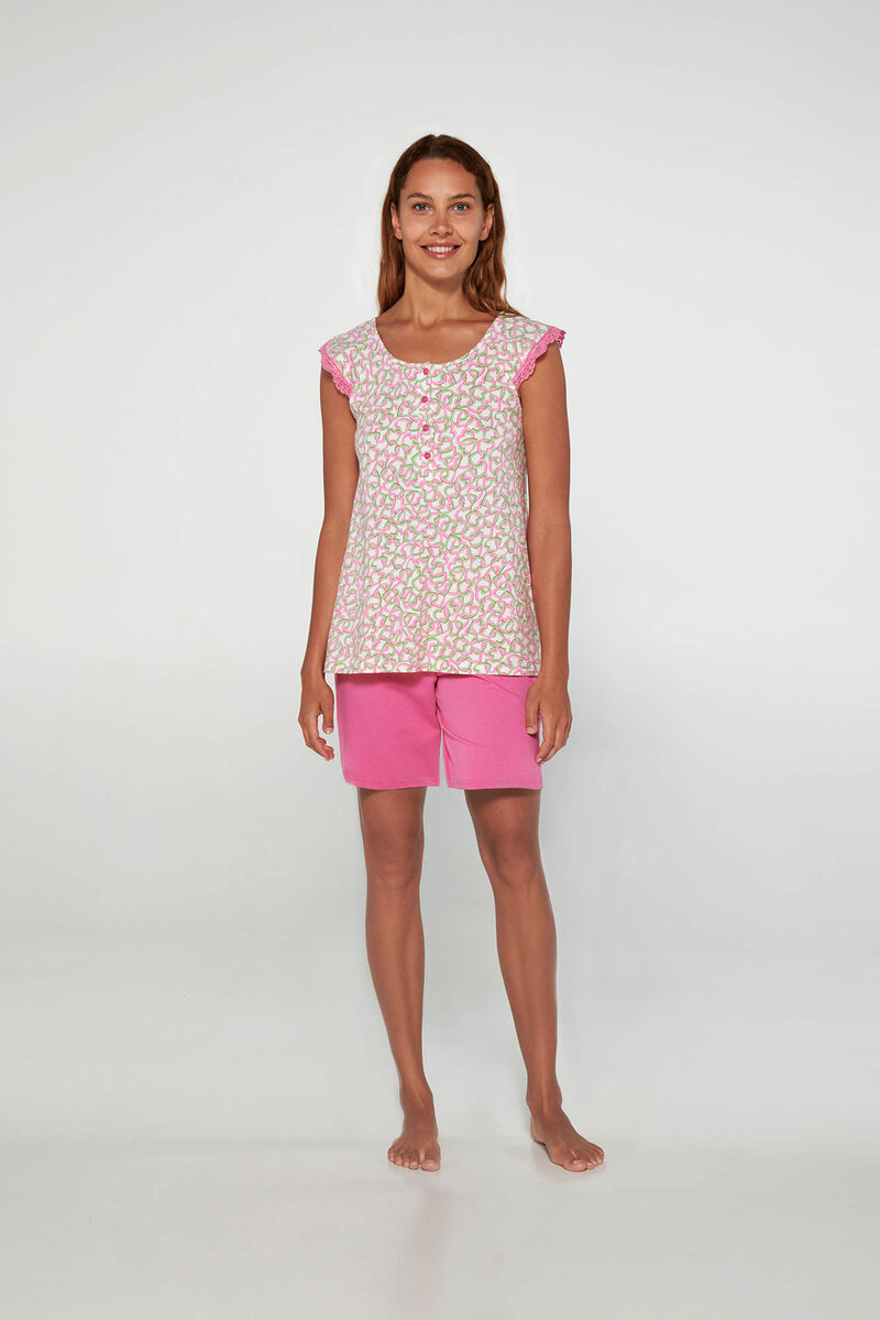 Dámské pyžamo Vamp s knoflíkovou légou Vamp, fuchsia pink XL i512_20258_163_5
