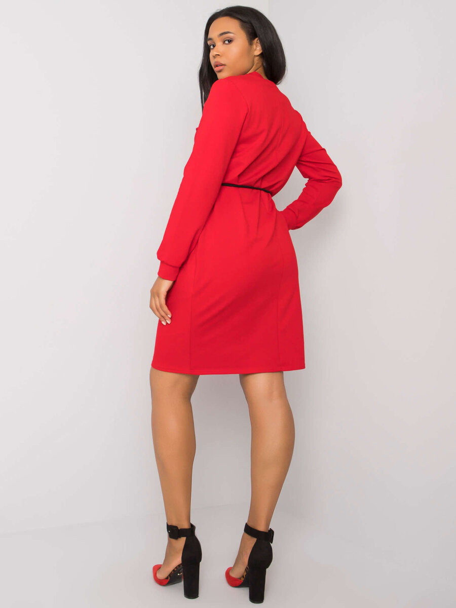 Dámské červené šaty s potiskem plus size FPrice, 36 i523_2016103210213