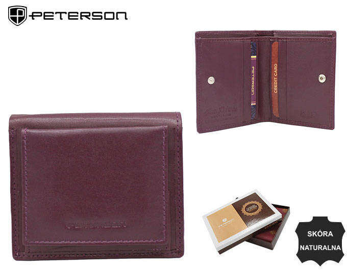 Kožená dámská peněženka Peterson v tmavě fialové barvě, jedna velikost i523_5903051199783