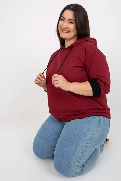 Dámská vínová plus size mikina Fashionhunters