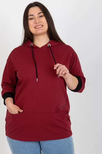 Dámská vínová plus size mikina Fashionhunters