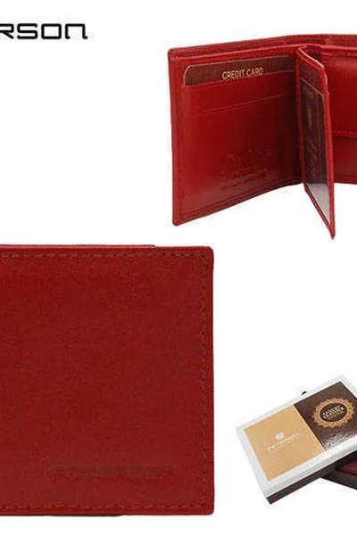 Červená kožená peněženka Peterson s RFID ochranou