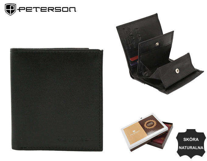 Černá dámská peněženka z přírodní kůže od PETERSON®, jedna velikost i523_5903051199820
