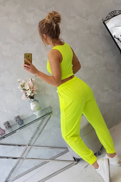 Neonový set top + kalhoty K-Fashion